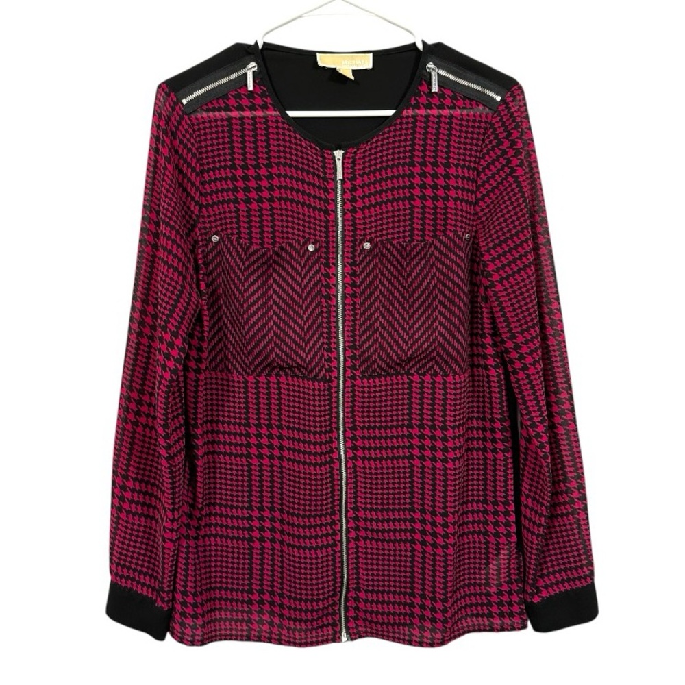 Michael Kors Houndstooth Blouse Size Small